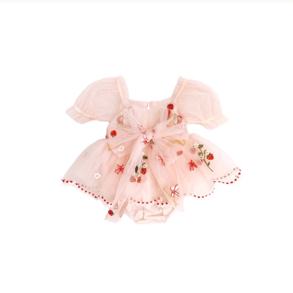 Strawberry Fields Pink Baby Girl Romper - Picture 5 of 8